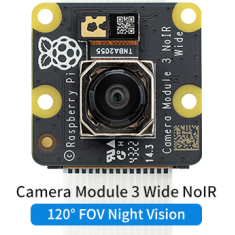 M&oacute;dulo de c&acirc;mera Raspberry Pi Camera Module 3 NoIR Wide, sensor SONY IMX708 12 MP, autofoco, FOV 120&deg;