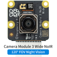 M&oacute;dulo de c&acirc;mera Raspberry Pi Camera Module 3 NoIR Wide, sensor SONY IMX708 12 MP, autofoco, FOV 120&deg;