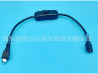 Cabo de alimenta&ccedil;&atilde;o Micro USB 28 cm macho para f&ecirc;mea em cobre puro com interruptor compat&iacute;vel com Raspberry Pi 3 - Imagem 1