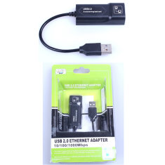 Adaptador Ethernet USB 2.0 Externo RJ45 10/100Mbps Gigabit para Windows 7/8/XP/Vista, Android e Mac 10.8