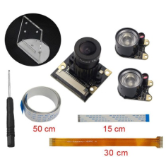 Kit c&acirc;mera IR ajust&aacute;vel vers&atilde;o noturna para Raspberry Pi 3 B+, Zero e Zero W