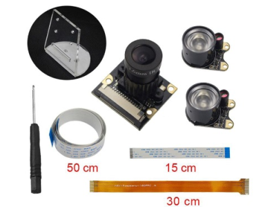 Kit c&acirc;mera IR ajust&aacute;vel vers&atilde;o noturna para Raspberry Pi 3 B+, Zero e Zero W - Imagem 1