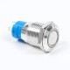 Interruptor bot&atilde;o de painel met&aacute;lico 12mm travamento autom&aacute;tico mini curto estanque branco 12-24V anel luminoso tipo pino - Thumb - 6