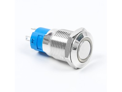 Interruptor bot&atilde;o de painel met&aacute;lico 12mm travamento autom&aacute;tico mini curto estanque branco 12-24V anel luminoso tipo pino - Imagem 6