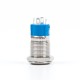 Interruptor de bot&atilde;o met&aacute;lico 12 mm mini curto com travamento, estanque e anel luminoso azul 12-24V tipo pino - Thumb - 7