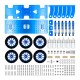 Kit de Rob&oacute;tica Chassi inteligente 6WD azul com amortecimento, projeto off‑road e conectividade Wi‑Fi - Thumb - 2