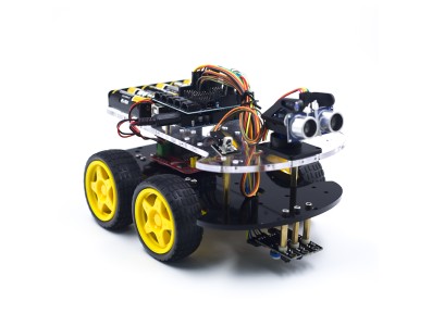 Kit chassi 4WD multifuncional com UNO R3 e mini breadboard 170 pontos - Imagem 1