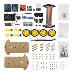 Kit chassi 4WD multifuncional com UNO R3 e mini protoboard 170 pontos