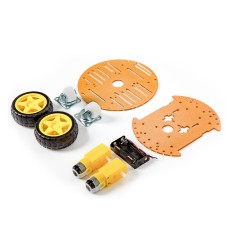 Kit Chassi 2WD DIY Mini Redondo com Plataforma Dupla para Carro Rob&ocirc; Inteligente