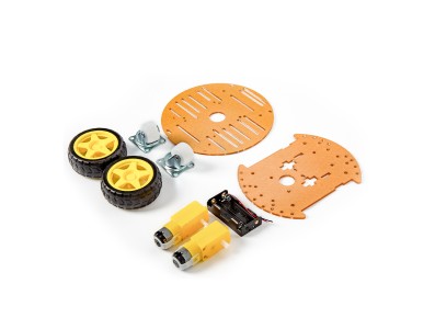 Kit Chassi 2WD DIY Mini Redondo com Plataforma Dupla para Carro Rob&ocirc; Inteligente - Imagem 1