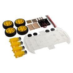 Chassi de Carro Inteligente 4WD de Duas Camadas Vers&atilde;o Alongada
