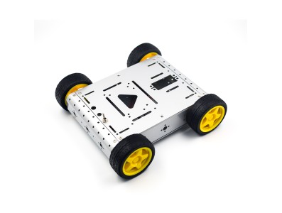 Chassi de metal em formato de tanque prata para kits de rob&oacute;tica e carros inteligentes - Imagem 2