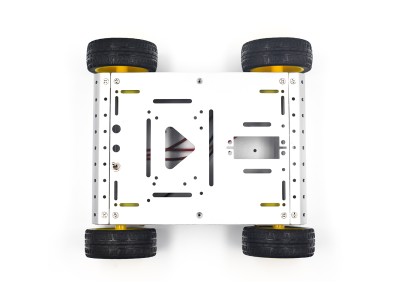 Chassi de metal em formato de tanque prata para kits de rob&oacute;tica e carros inteligentes - Imagem 4