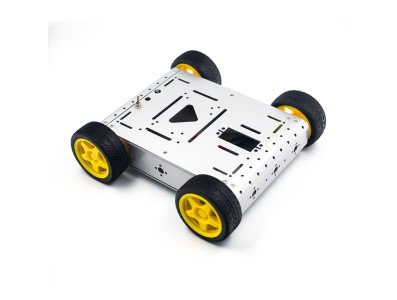 Chassi de metal em formato de tanque prata para kits de rob&oacute;tica e carros inteligentes - Imagem 1