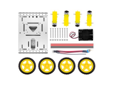 Chassi de metal em formato de tanque prata para kits de rob&oacute;tica e carros inteligentes - Imagem 5