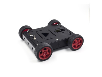 Chassi rob&oacute;tico tipo tanque em metal preto para carro inteligente - Imagem 2
