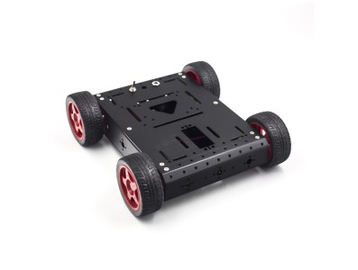 Chassi rob&oacute;tico tipo tanque em metal preto para carro inteligente - Imagem 1