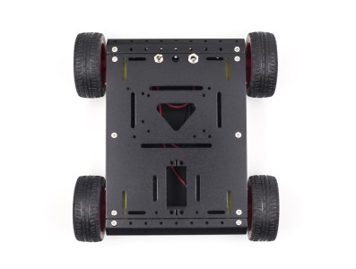 Chassi rob&oacute;tico tipo tanque em metal preto para carro inteligente - Imagem 3