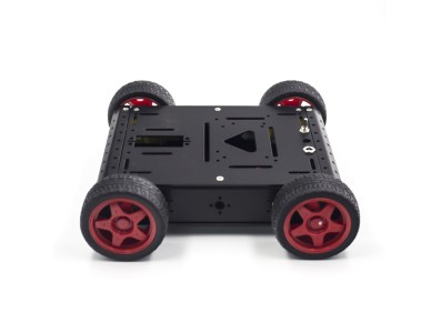 Chassi rob&oacute;tico tipo tanque em metal preto para carro inteligente - Imagem 4