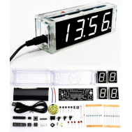 Kit DIY Rel&oacute;gio Digital e Term&ocirc;metro com Microcontrolador, LED branco, Rel&oacute;gio Falante, PDF e Alto-falante
