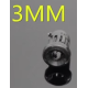 Soquete fixo para LED 3 mm com manguito longo e carca&ccedil;a preta, bucha protetora para furo - Thumb - 1