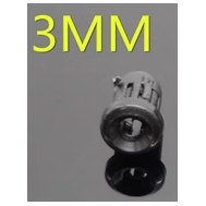 Soquete fixo para LED 3 mm com manguito longo e carca&ccedil;a preta, bucha protetora para furo