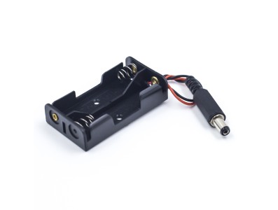 Caixa suporte para 2 pilhas AA sem tampa com conector DC - Imagem 3