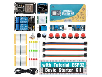 Kit B&aacute;sico de Inicia&ccedil;&atilde;o ESP32 WiFi IoT, Placa de Desenvolvimento Educacional - Imagem 1
