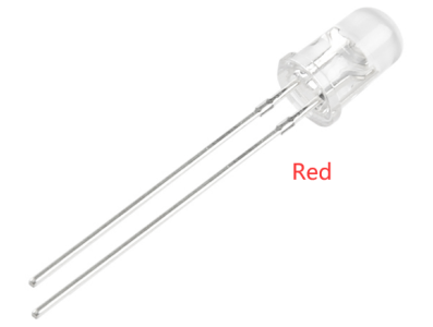 LED vermelho 3 mm, perna 28 mm, lente transparente tipo water clear - Imagem 7