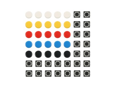 Kit com 25 unidades de bot&otilde;es e interruptores de painel - Imagem 1