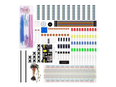 Breadboard 830 pontos com m&oacute;dulo de alimenta&ccedil;&atilde;o, fios jumper e potenci&ocirc;metro de precis&atilde;o - Imagem 1