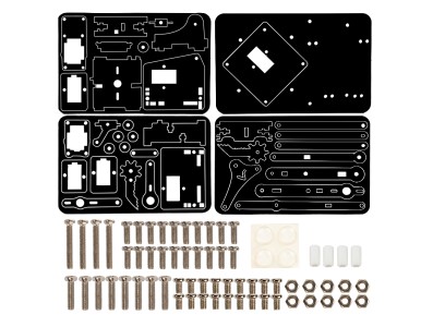 Kit de Rob&oacute;tica Bra&ccedil;o Manipulador Mec&acirc;nico 4 DOF em Acr&iacute;lico Preto - Imagem 1