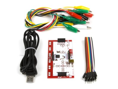 Kit Makey Deluxe sem logotipo com cabo USB, cabos Dupont e garras jacar&eacute; em caixa de papel para crian&ccedil;as - Imagem 3
