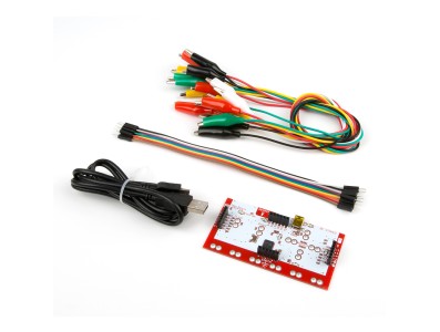 Kit Makey Deluxe sem logotipo com cabo USB, cabos Dupont e garras jacar&eacute; em caixa de papel para crian&ccedil;as - Imagem 4