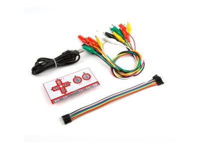 Kit Makey Deluxe sem logotipo com cabo USB, cabos Dupont e garras jacar&eacute; em caixa de papel para crian&ccedil;as - Imagem 5