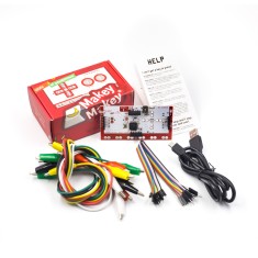 Kit Makey Set Deluxe com cabo USB, linha Dupond e garras jacar&eacute; para crian&ccedil;as, instru&ccedil;&otilde;es em ingl&ecirc;s, caixa vermelha