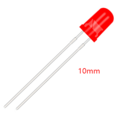 LED 10 mm vermelho com perna 28 mm