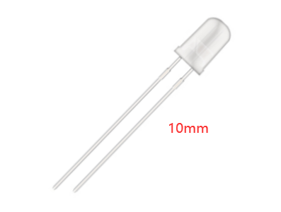 LED branco 10 mm com perna de 28 mm - Imagem 1