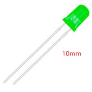 LED verde 10 mm com perna de 28 mm
