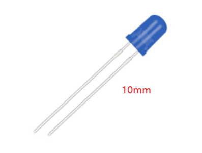 LED 10 mm azul com pernas de 28 mm - Imagem 1