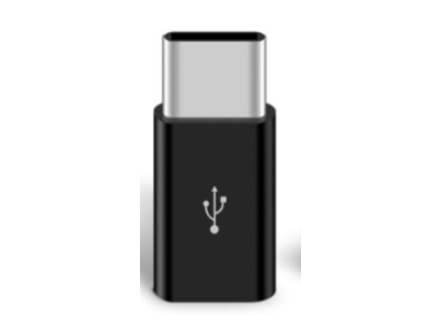 Adaptador Micro USB para Type-C Preto, Conector Type-C - Imagem 1