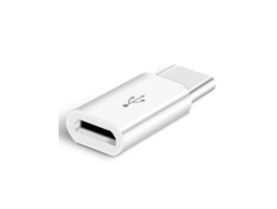 Conector adaptador branco Micro USB para USB Tipo-C - Imagem 1