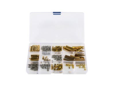 Kit com 210 pe&ccedil;as de parafusos, fixadores e espa&ccedil;adores - Imagem 1