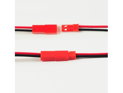 Cabo JST 2 pinos macho e f&ecirc;mea 22AWG 1007 10 cm (AC163 = AC233 + AC234) - Imagem 1