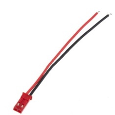 Conector JST 2 pinos macho, cabo 22 AWG 10 cm (1007)