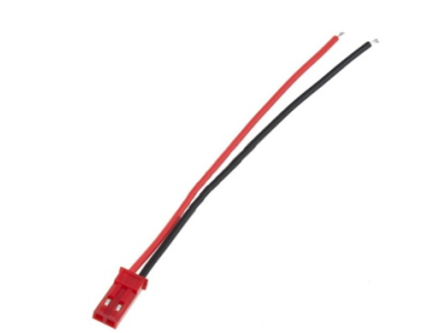 Conector JST 2 pinos macho, cabo 22 AWG 10 cm (1007) - Imagem 1