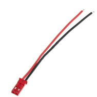 Conector JST 2 pinos macho, cabo 22 AWG 10 cm (1007)