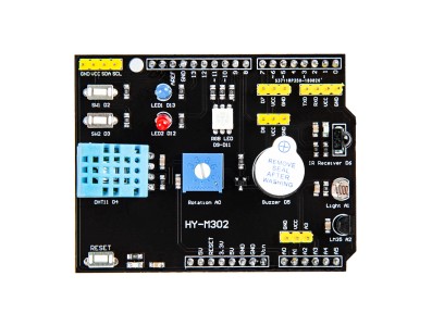 Placa de expans&atilde;o 9 em 1 multifuncional com sensores DHT11 e LM35 compat&iacute;vel com Arduino UNO (Sunleph) - Imagem 1