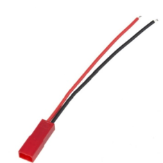 Conector JST 2 pinos f&ecirc;mea com cabo 1007 22AWG 10 cm