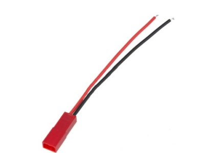 Conector JST 2 pinos f&ecirc;mea com cabo 1007 22AWG 10 cm - Imagem 1